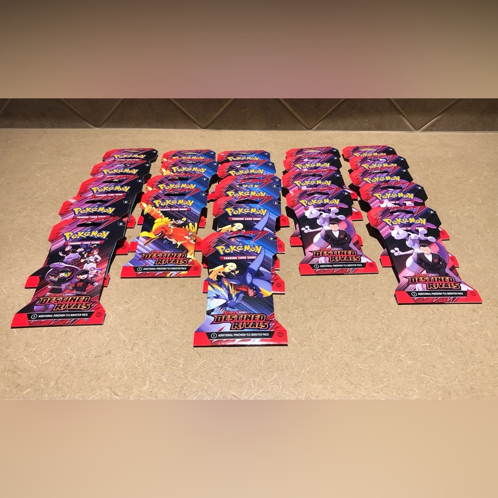 Pokemon Destined Rivals Booster Packs - Red and Blue